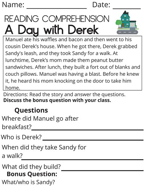 Reading Comprehension Passages 1st Through 3rd Grade Part 2 Worksheets