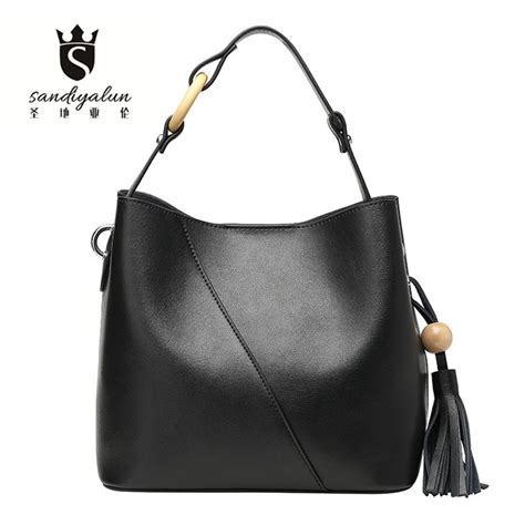 Brand Women Leather Handbag Fashion Classic Shoulder Bag With Tassel