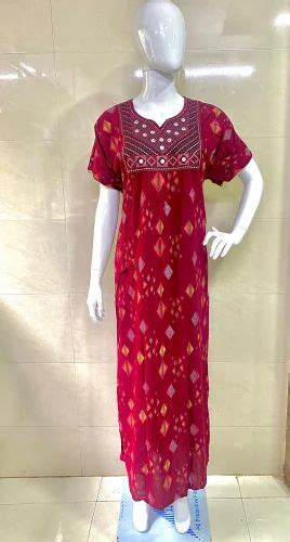 Embroidered Cotton Fancy Embroidery Nighty Half Sleeve Size Xl At Rs 207piece In Ulhasnagar