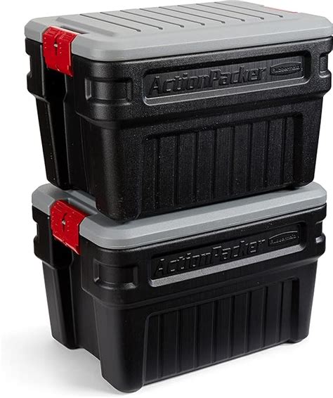 Rubbermaid Actionpacker 24 Gal Lockable Storage Bins Pack Of 2