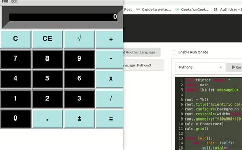 Scientific Gui Calculator Using Tkinter In Python Geeksforgeeks