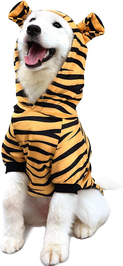 Yeguangbei Dog Tiger Halloween Costume Pet Cosplay Tiger Clothes Cat