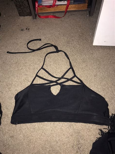 Strappy Black Bikini Top From American Eagleaerie Size Small American Eagle Aerie Pink Two