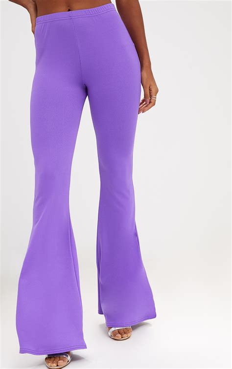 Purple Ultimate Flared Trousers Trousers Prettylittlething