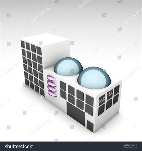 Futuristic Building Office 3d Clip Art Stock Illustration 31654150