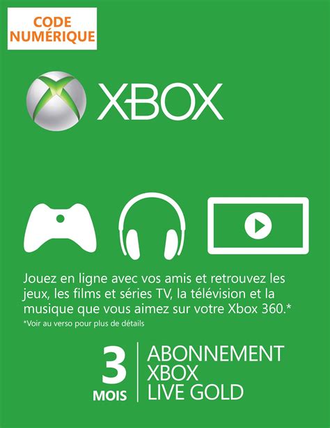 Carte Dabonnement Xbox Live Gold 3 Mois Xbox 360xbox One Rakuten