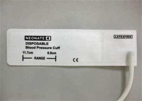 Neonate 4 Disposable Non Invasive Blood Pressure Cuff 15cm Tube Size
