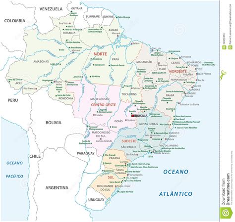 Brazil National Park Map Stock Illustration Image 58926310