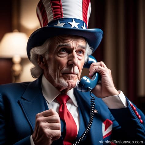 Uncle Sam S Surprised Telephone Moment Stable Diffusion Online