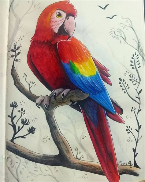 Inktober 2019 Scarlet Macaw Arara Vermelha • Day 19 Izapug2019list