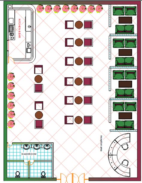 Restaurant Top View Plan Cad Drawing Details Dwg File Cadbull