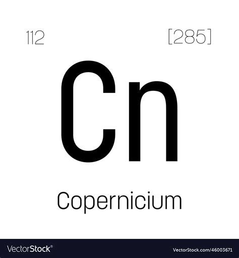 Copernicium Cn Periodic Table Element Royalty Free Vector