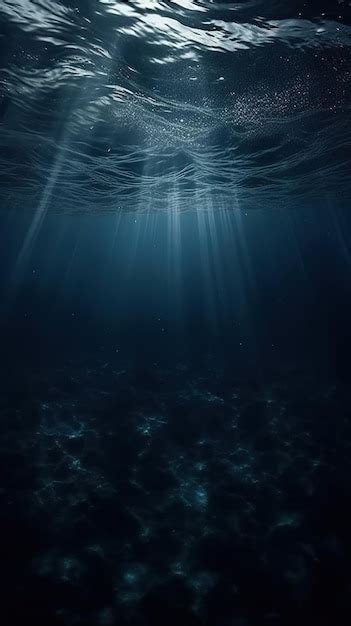 Premium Photo Dark Blue Ocean Surface Underwater