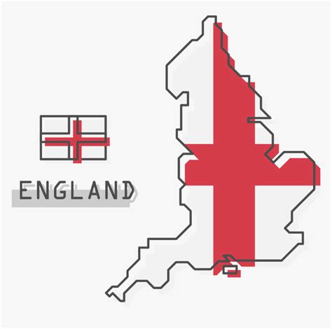 England Flag Uk Map Cartoon Hd Png Download Transparent Png Image