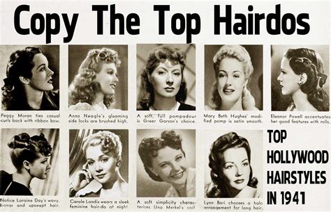 The 1940s hairstyles we see now were propagated from a direct need: 1940s Hairstyle - Copy The Top Hairdos of 1941 | Glamourdaze