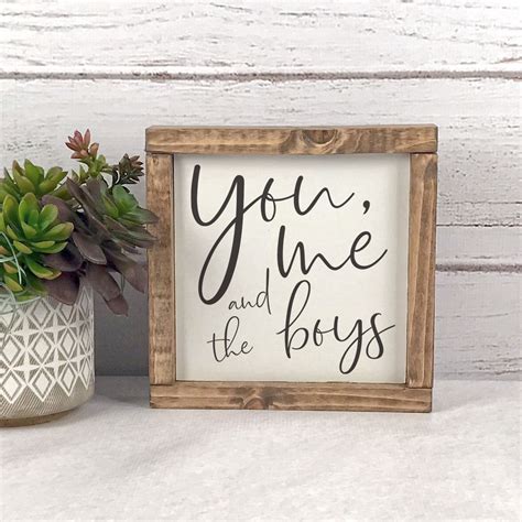 You Me And The Boys Wood Sign Mothers Day T Etsy