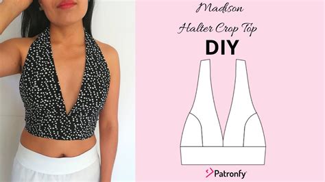 Diy Madison Halter Crop Top Crop Top With Princess Seam How To Make A Crop Top Pattern
