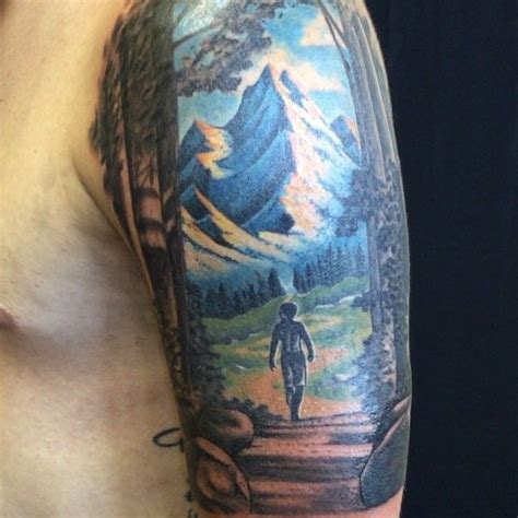 Finished Up The Mountain Path Of Life Tattoo The Boy Is Leaving A