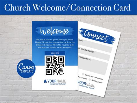Church Connection Card Welcome To Church Card Connect Card Etsy