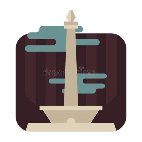 Indonesia National Monument Tower Vector Illustration Decorative