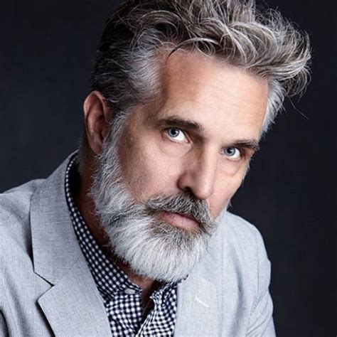 Handsome Older Man Grey Beards Grey Hair Men Beard Hairstyle