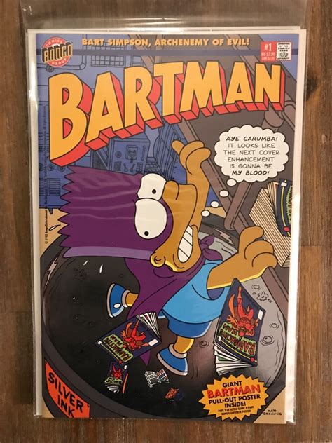 1993 Bartman 1 Bart Simpson Comic Book Silver Ink Bongo Comics Comics And Graphic Novels