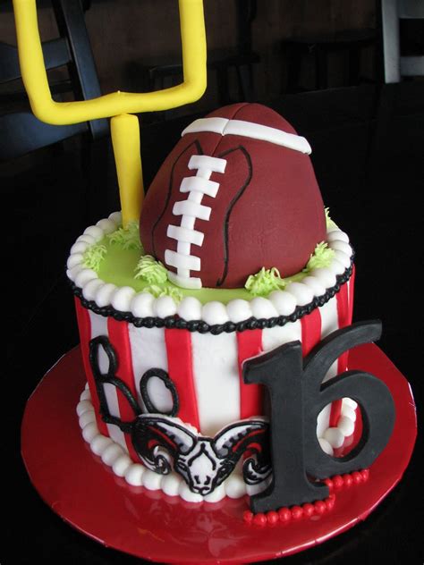 Bake a sheet cake the size that you need. Decadent Designs: Highland Rams Football Birthday Cake