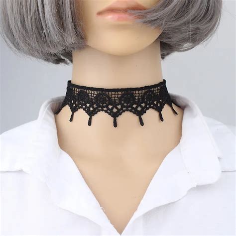 Collares Sexy Gothic Chokers Black Lace Neck Choker Necklace