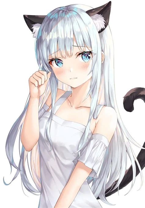 Blushing Cat Girl Anime Waifu Cat Girl Neko Girl Anime