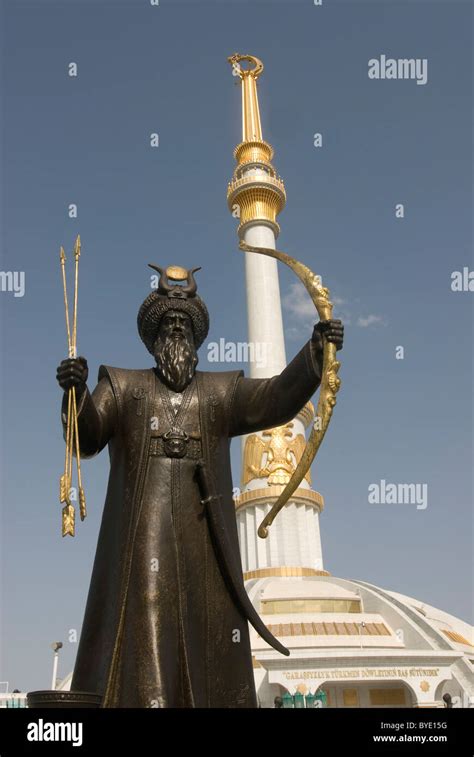 Statue With A Sword In Front Of The Monument To The Independence Of