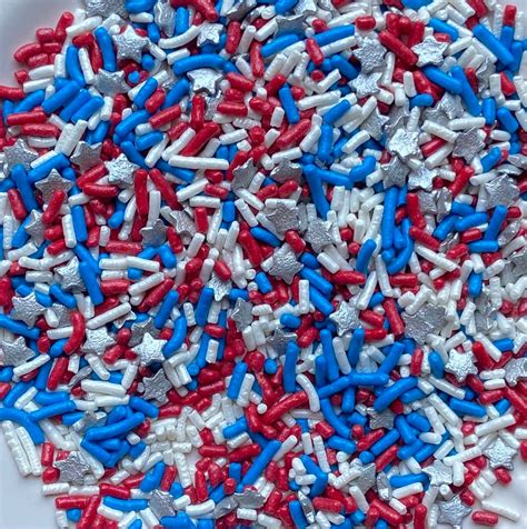 Red White And Blue Sprinkles Fourth Of July Sprinkle Mix Etsy