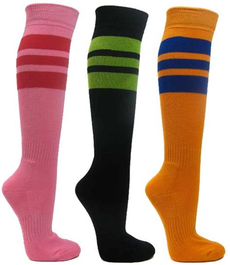 athletic stripe knee high sock