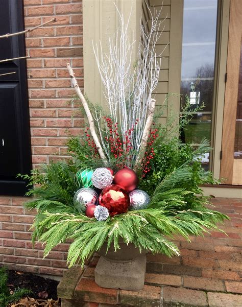 Holiday Planters Outdoor Christmas Decorations Christmas Planters