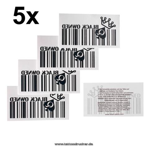 5 x barcode black owned temporary tattoos fetish bbc hotwife queen of spades 5 buy online in