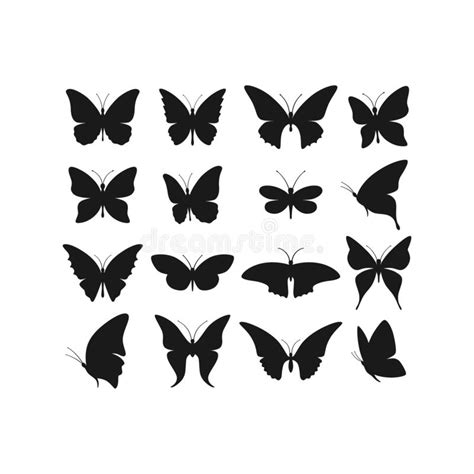 Icône Noire De Vecteur De Silhouette De Papillon Illustration De