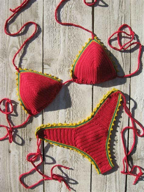 women s clothing swimwear clothing crochet bikini rasta crochet bikini jamaican bikini crochet