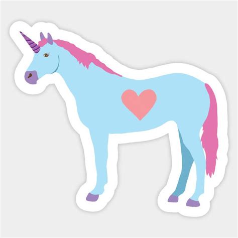Unicorn With Heart Sticker Aesthetic Stickers Printable Stickers