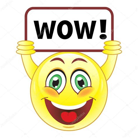 Vector Wow Smiley Smiley With Wow Sign — Stock Vector