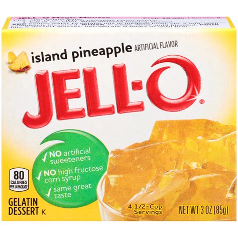 Jell O Island Pineapple Gelatin Mix 3 Oz Box Kraft Recipes