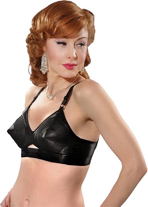 What Katie Did Padded Black Satin Bullet Bra L6035 At Amazon Womens