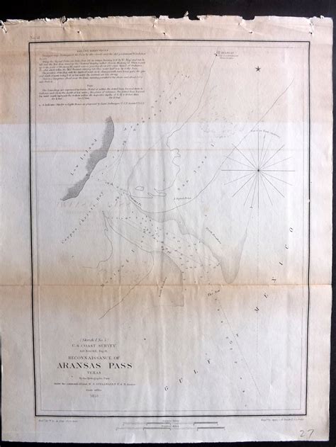 Sold Price Us Coast Survey Map 1853 Map Of Aransas Pass Texas May