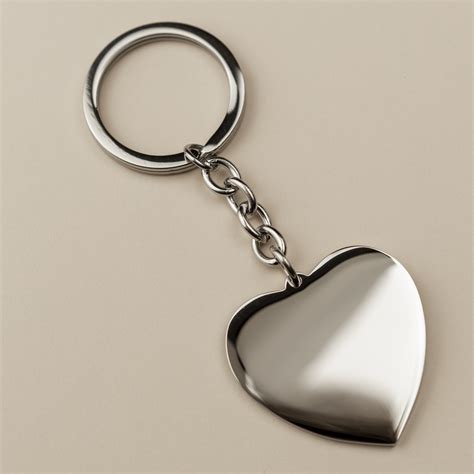 Heart Keychain In Stainless Steel
