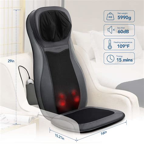 Naipo Back And Neck Massager Shiatsu Massage Chair Seat Cushion With