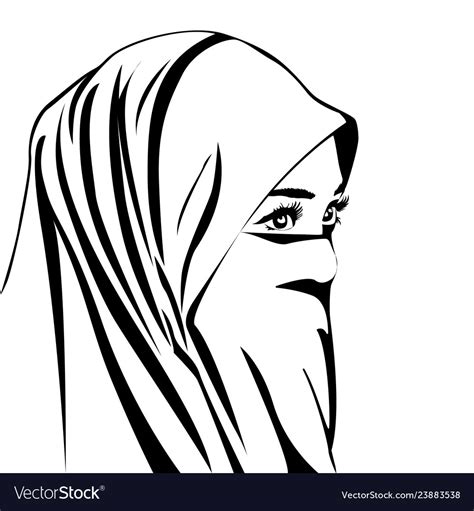 Beautiful Muslim Woman With Hijab Isolated Vector Image