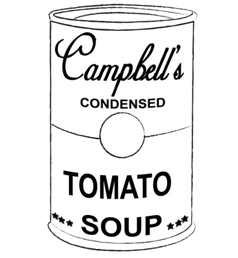 Warhol Soup Can Coloring Page Coloring Pages