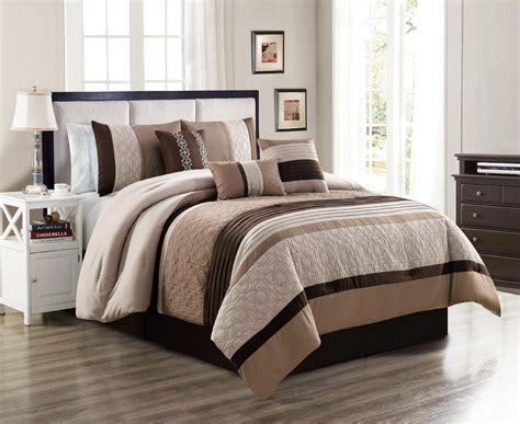 Unique Home 7 Piece Collections Comforter Set Abstract Sqaure Pattern