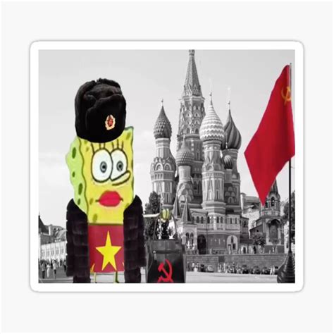 Russian Spongebob Sticker For Sale By One Broke Kid Redbubble
