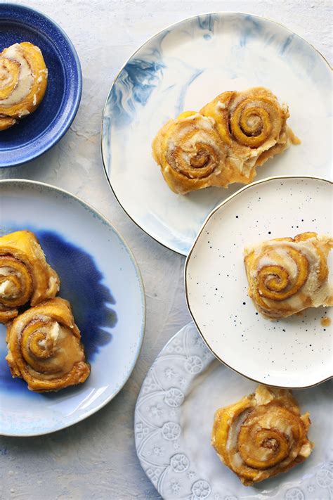 Pumpkin Cinnamon Rolls With Browned Butter Frosting
