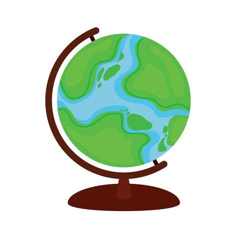 Animated Globe World Map School Cartoon Clipart Icon Vector In Flat