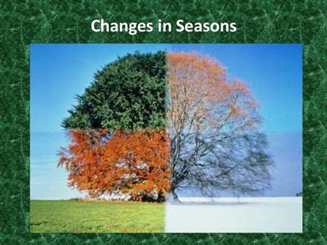 Changes in seasons